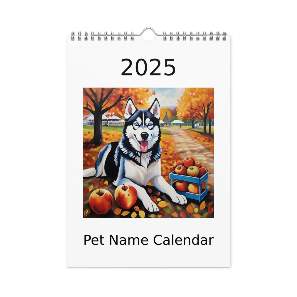 PugMug Custom Siberian Husky Wall Calendar (2026)