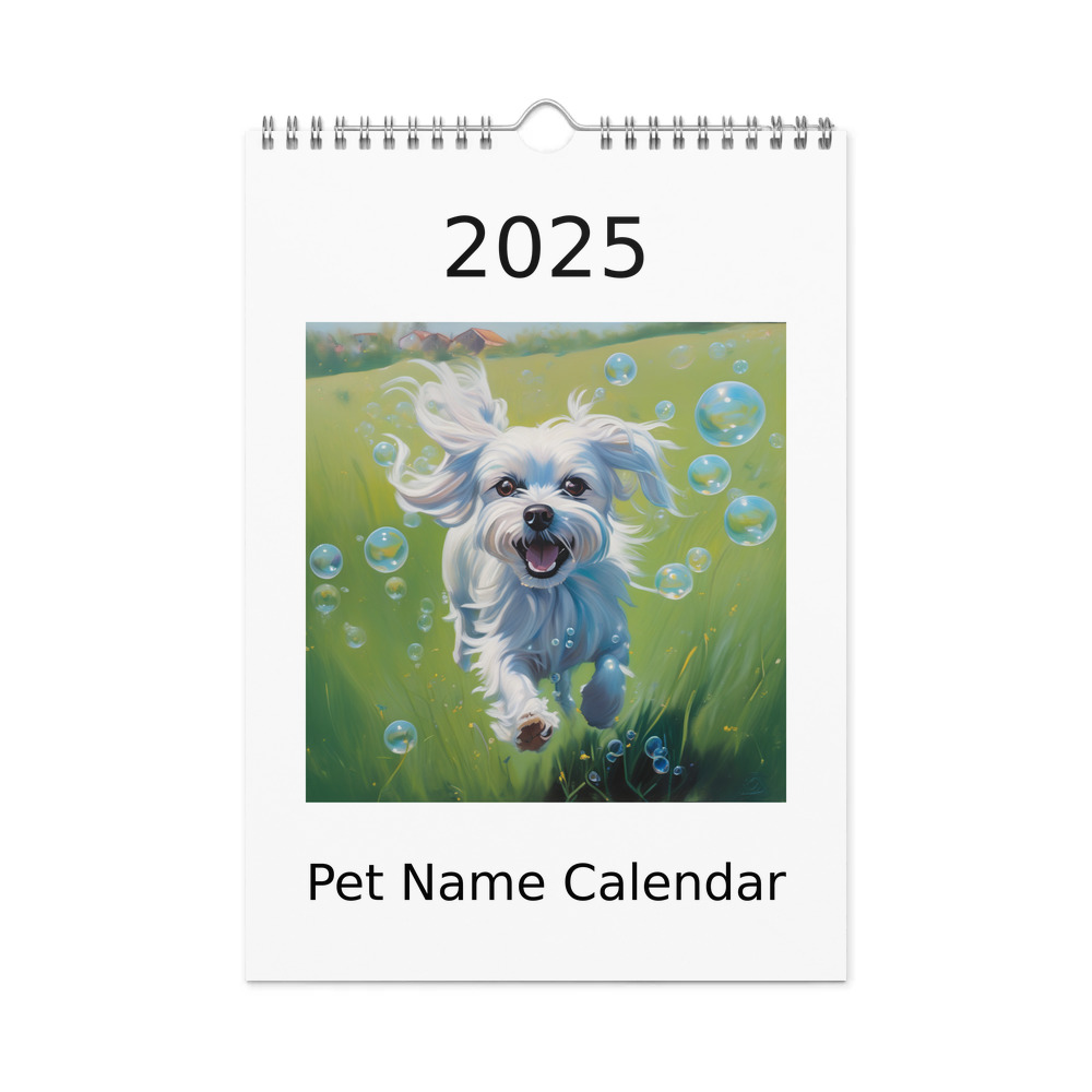 PugMug Custom Maltese Dog Wall Calendar (2026)