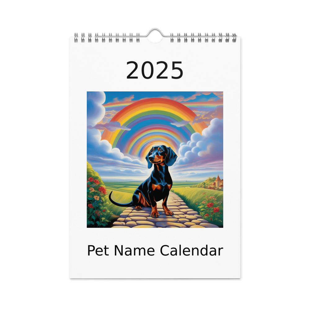 PugMug Custom Black Dachshund Wall Calendar (2026)
