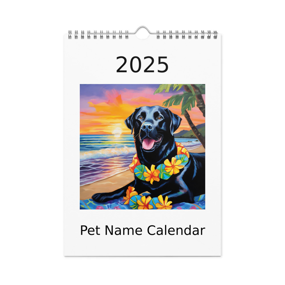 PugMug Custom Black Labrador Retriever Wall Calendar (2026)