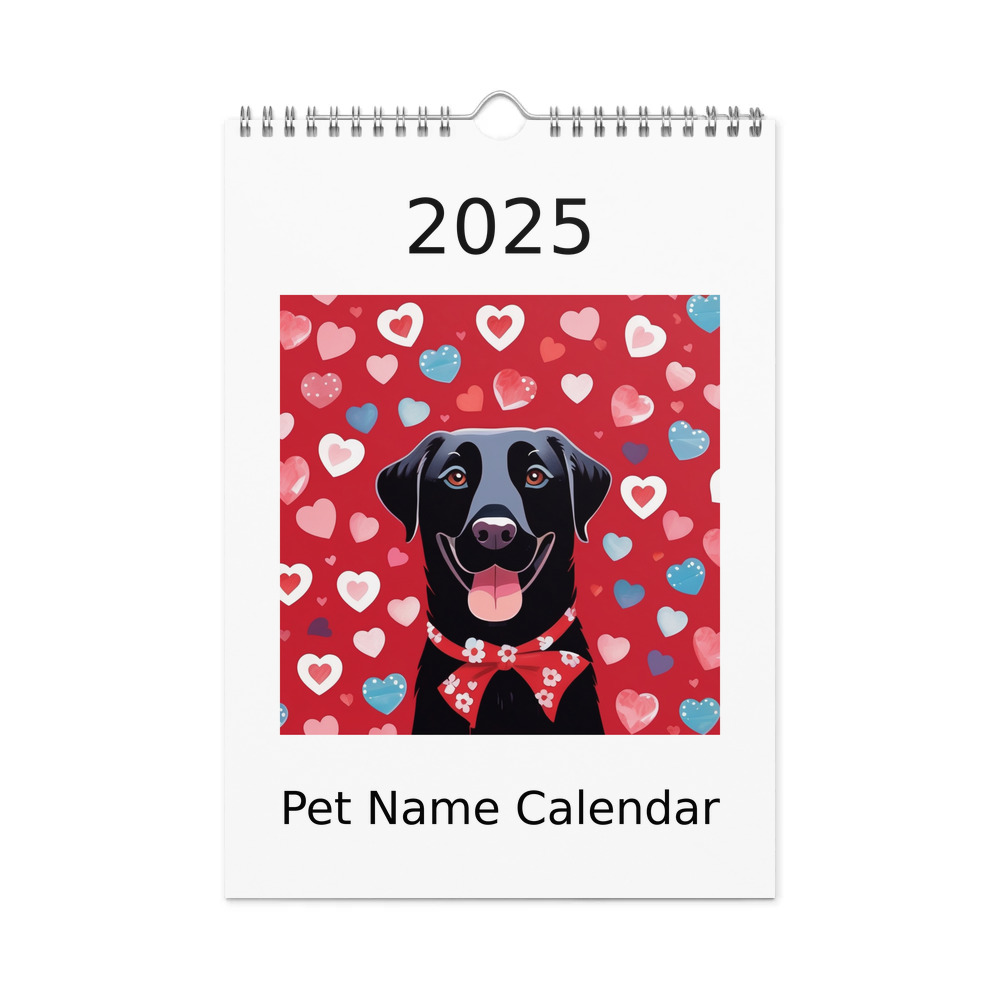 PugMug Custom Black Labrador Retriever Wall Calendar (2026)