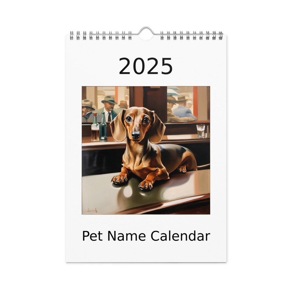 PugMug Custom Tan Dachshund Wall Calendar (2026)
