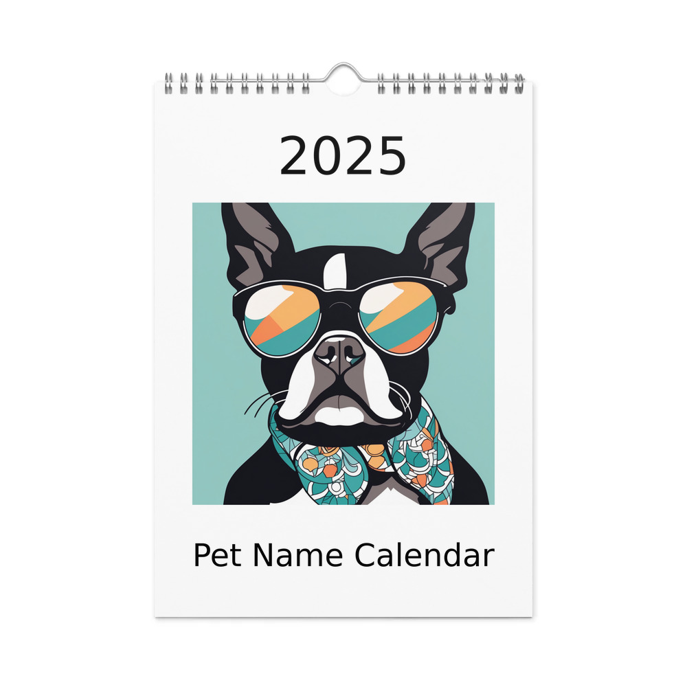 PugMug Custom Boston Terrier Wall Calendar (2026)