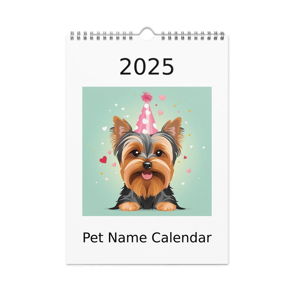PugMug Custom Yorkshire Terrier Wall Calendar (2026)