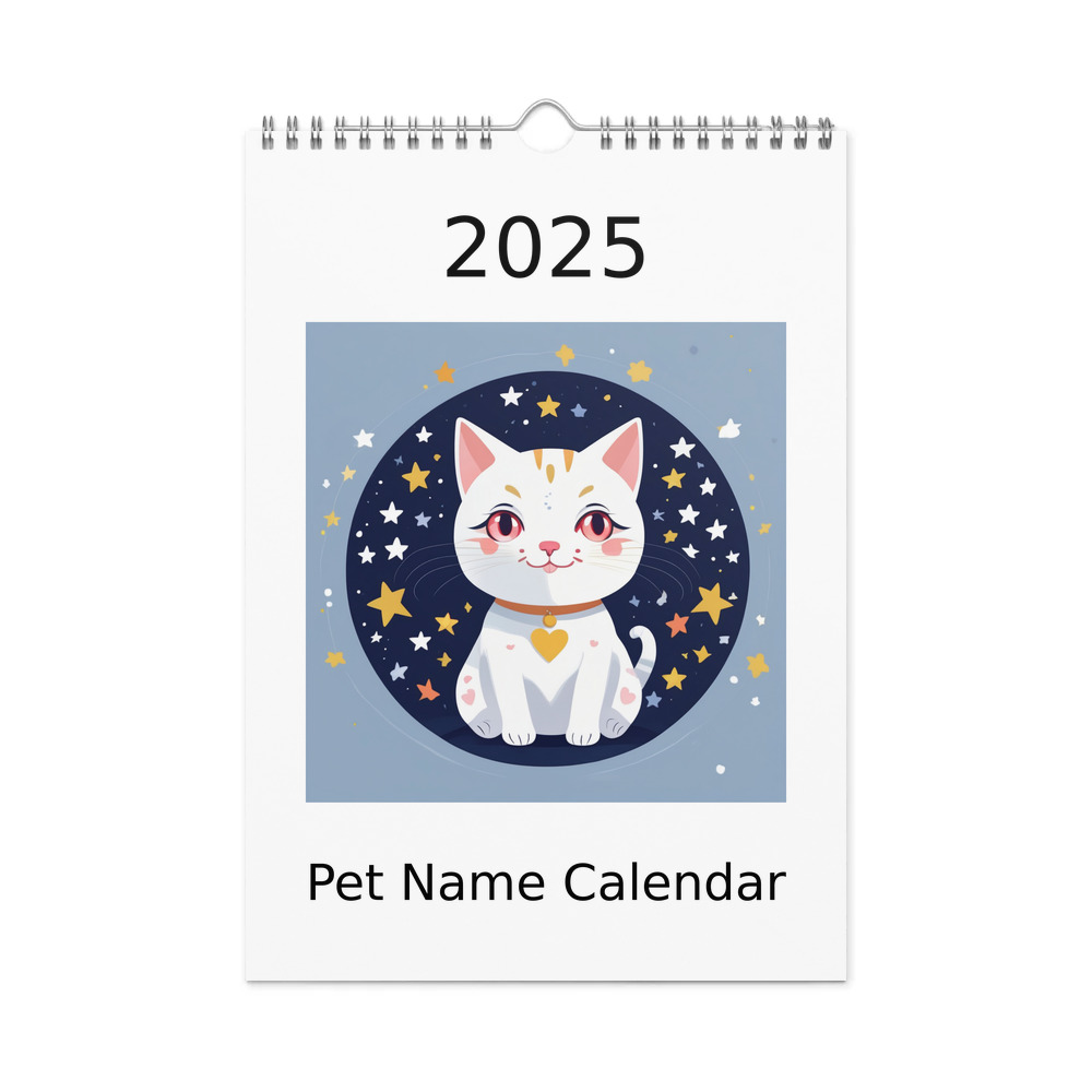 PugMug Custom White Companion Cat Wall Calendar (2026)