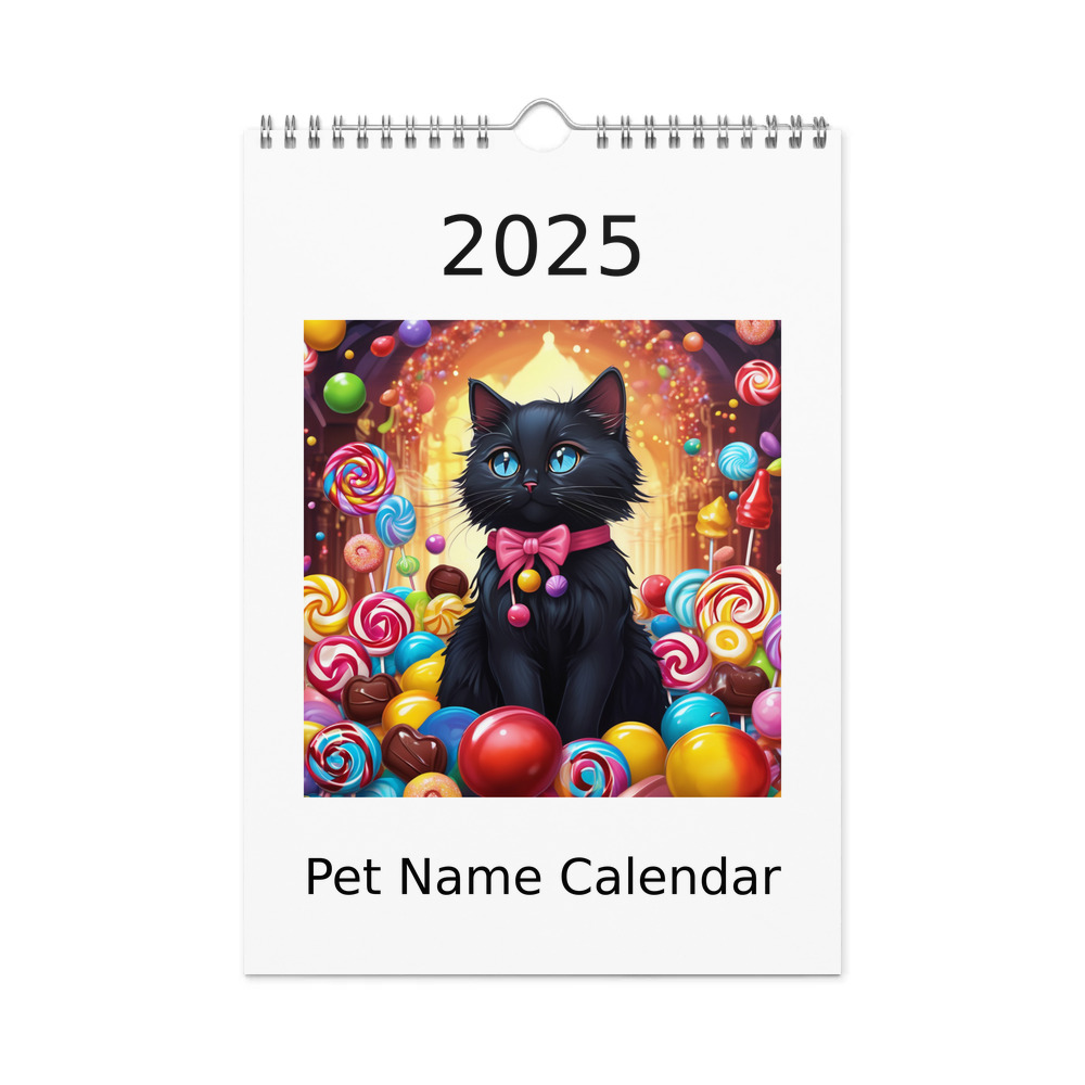 PugMug Custom Black Ragdoll Cat Wall Calendar (2026)