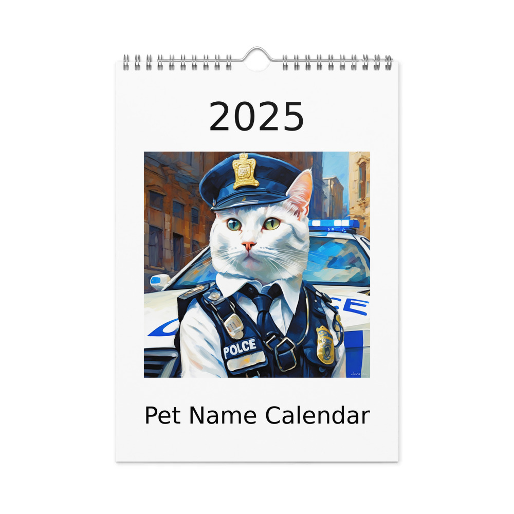 PugMug Custom White Companion Cat Wall Calendar (2026)