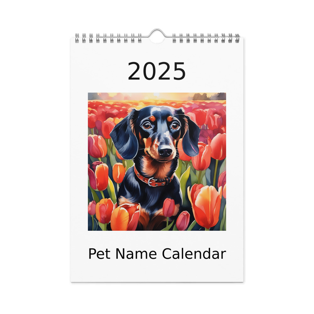 PugMug Custom Black Dachshund Wall Calendar (2026)