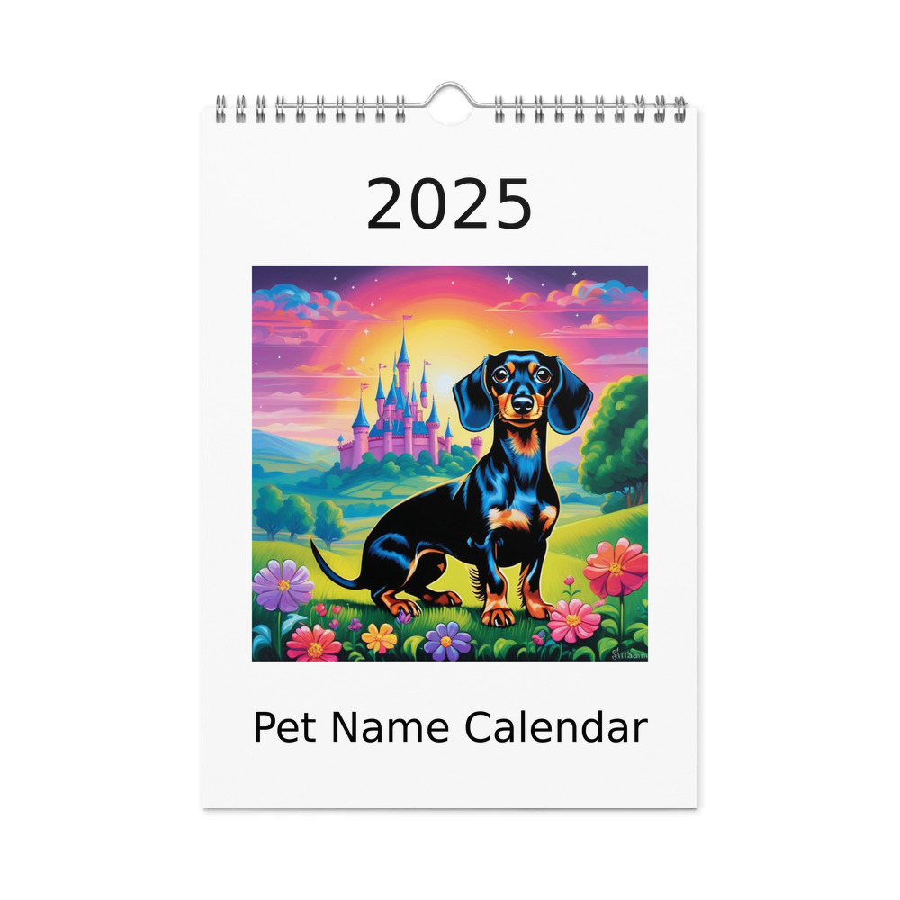 PugMug Custom Black Dachshund Wall Calendar (2026)