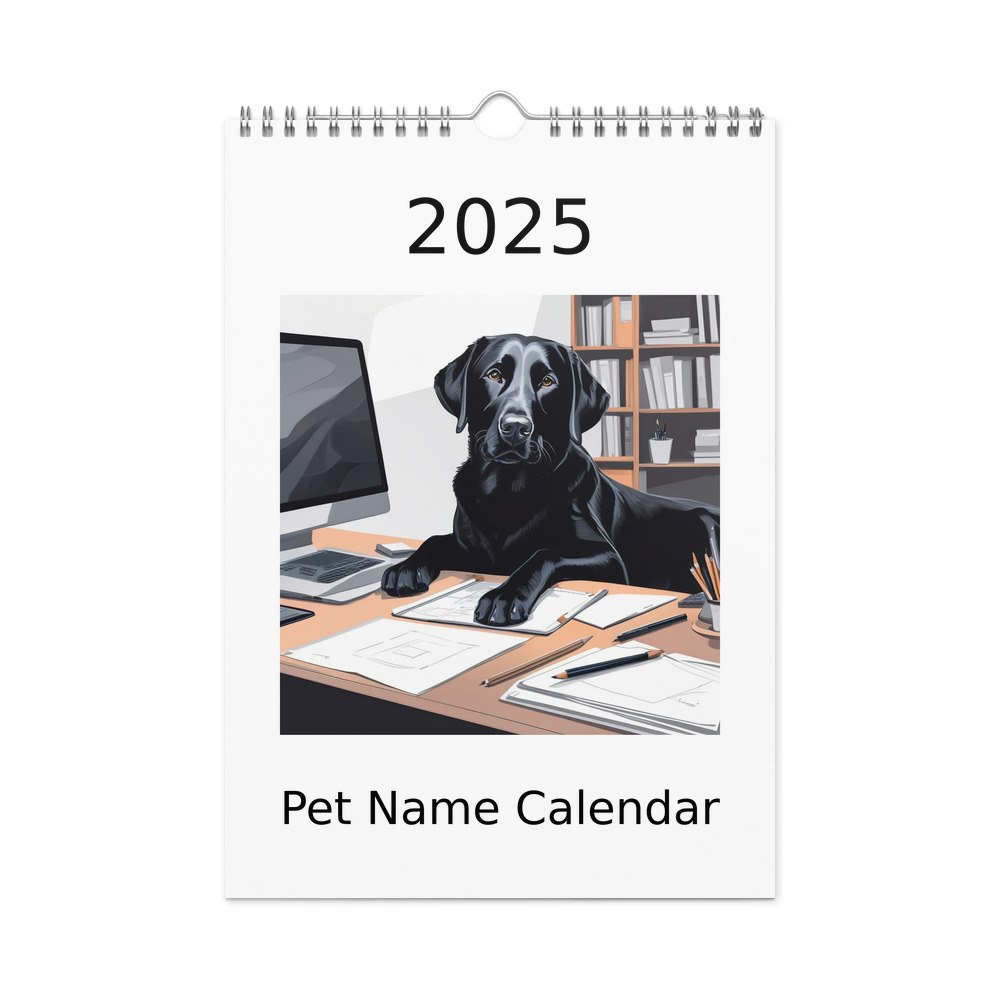PugMug Custom Black Labrador Retriever Wall Calendar (2026)