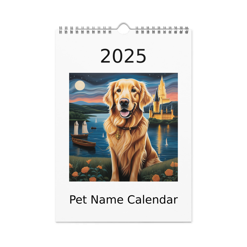PugMug Custom Golden Retriever Wall Calendar (2026)