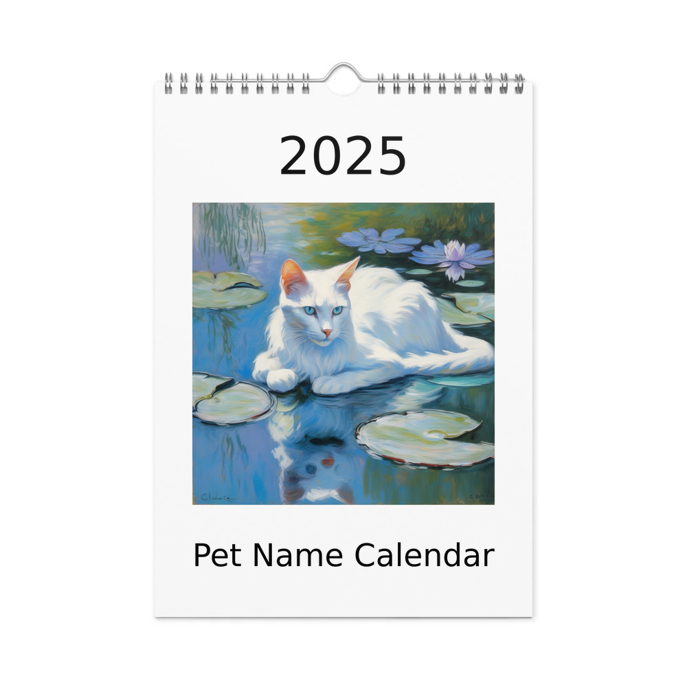 PugMug Custom White Companion Cat Wall Calendar (2026)
