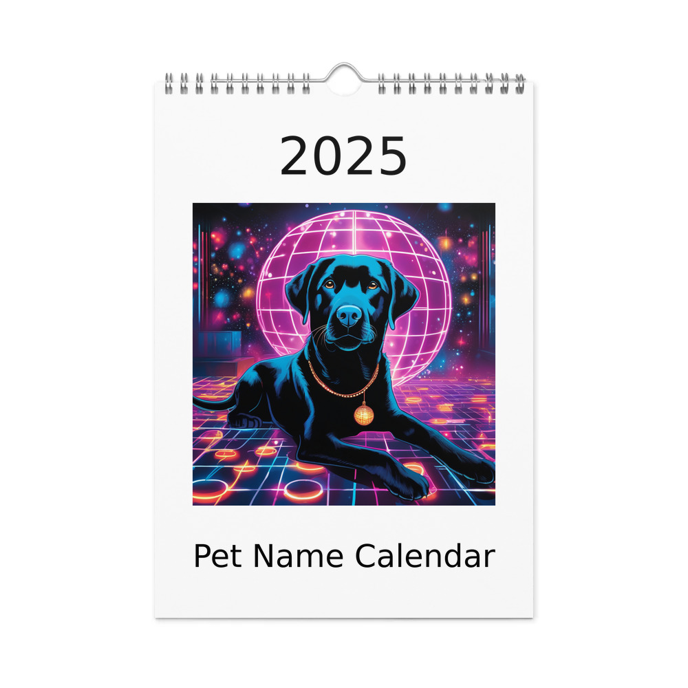 PugMug Custom Black Labrador Retriever Wall Calendar (2026)
