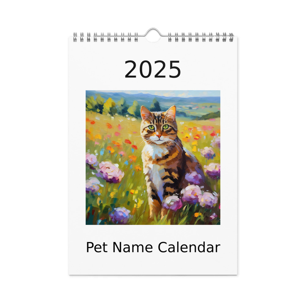 PugMug Custom Tabby Companion Cat Wall Calendar (2026)