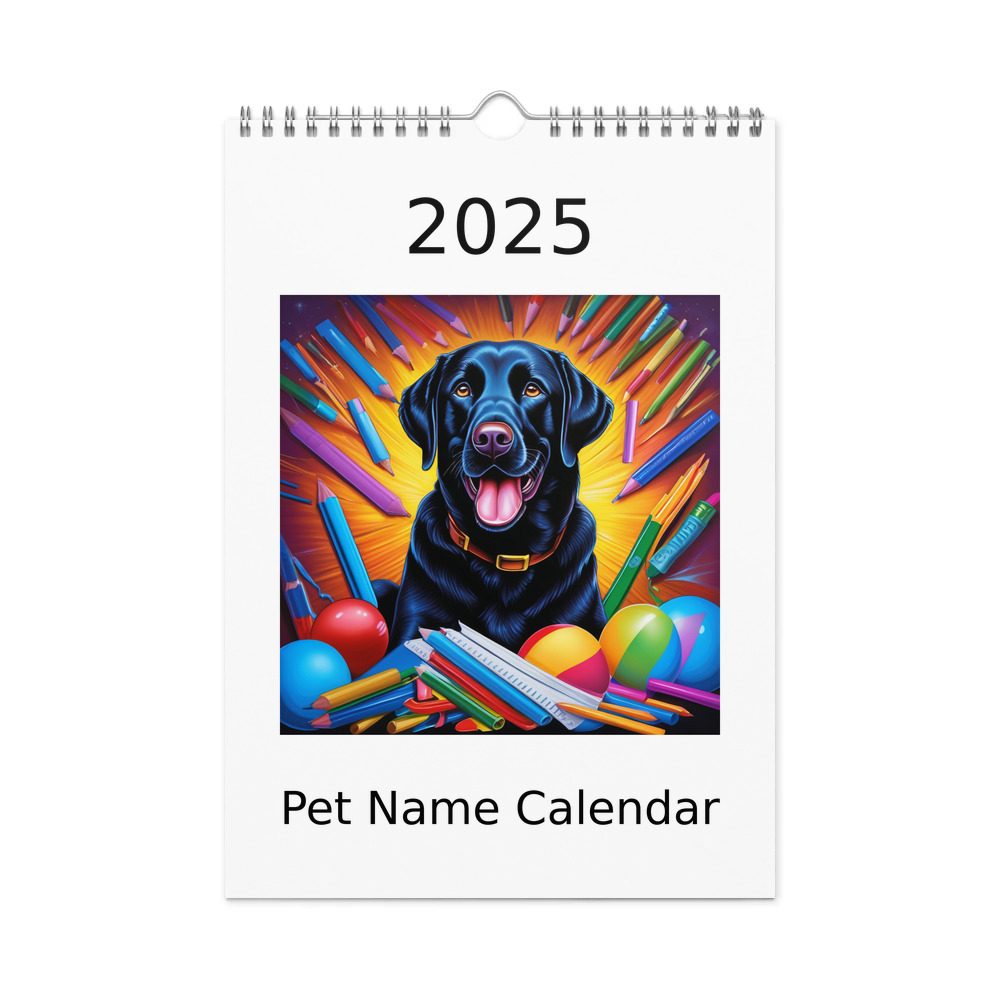 PugMug Custom Black Labrador Retriever Wall Calendar (2026)