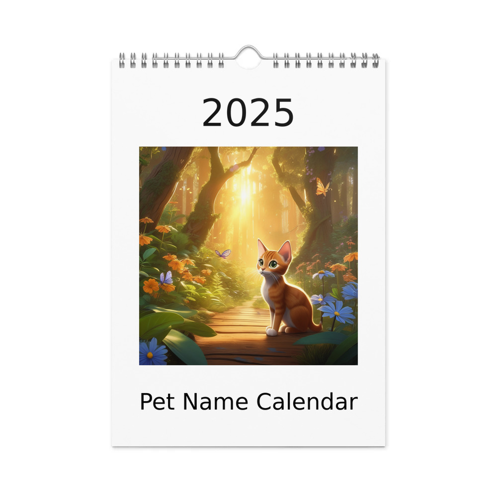 PugMug Custom Tabby Abyssinian Cat Wall Calendar (2026)