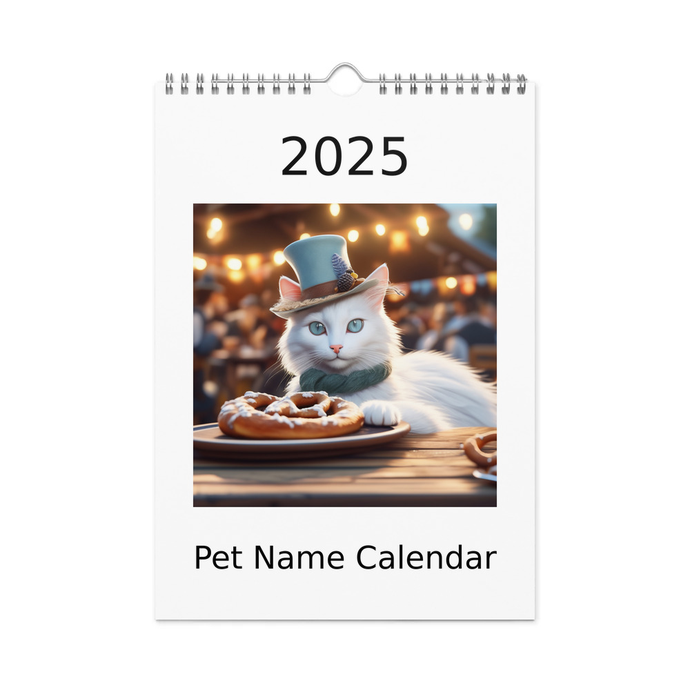 PugMug Custom White Companion Cat Wall Calendar (2026)