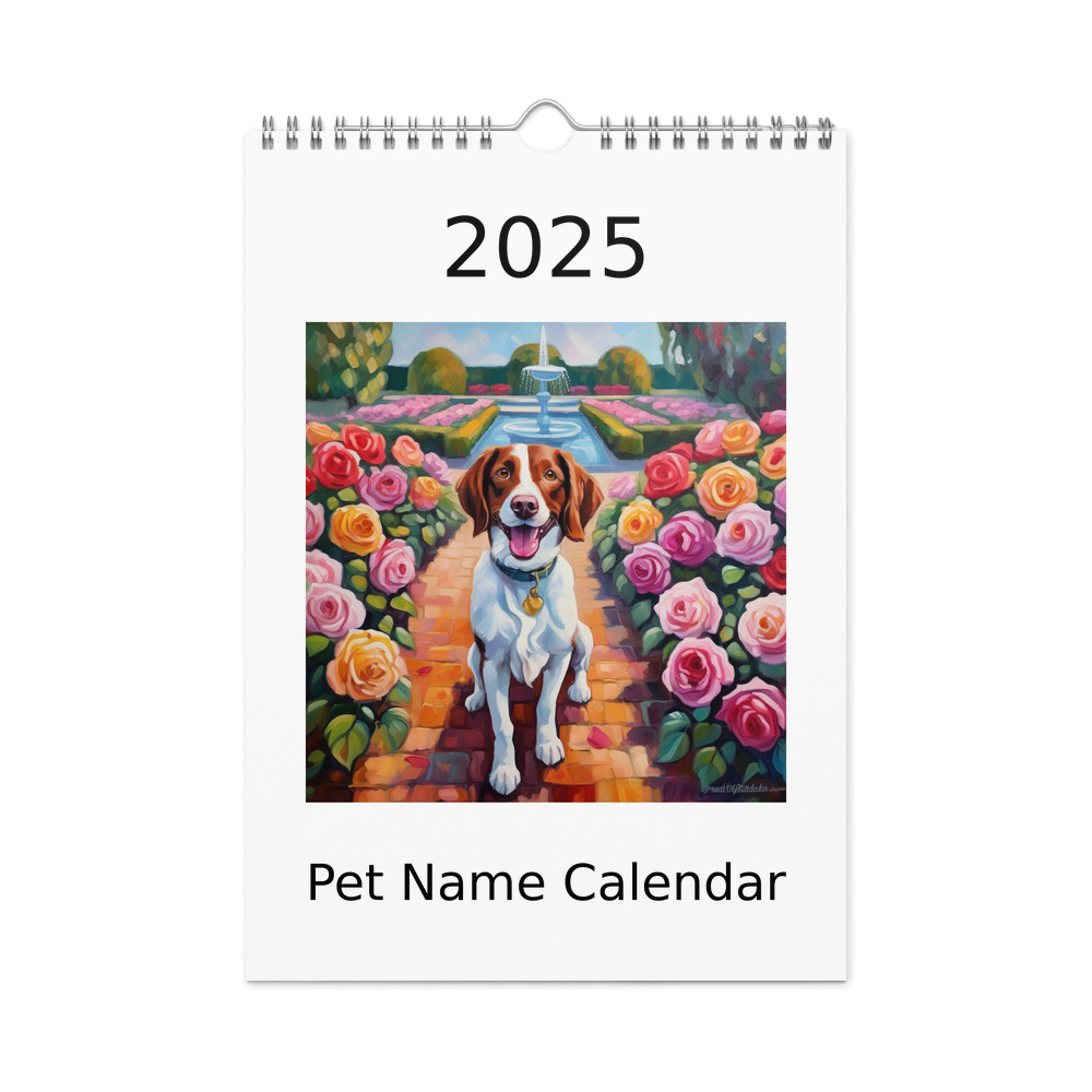 PugMug Custom Brittany Dog Wall Calendar (2026)