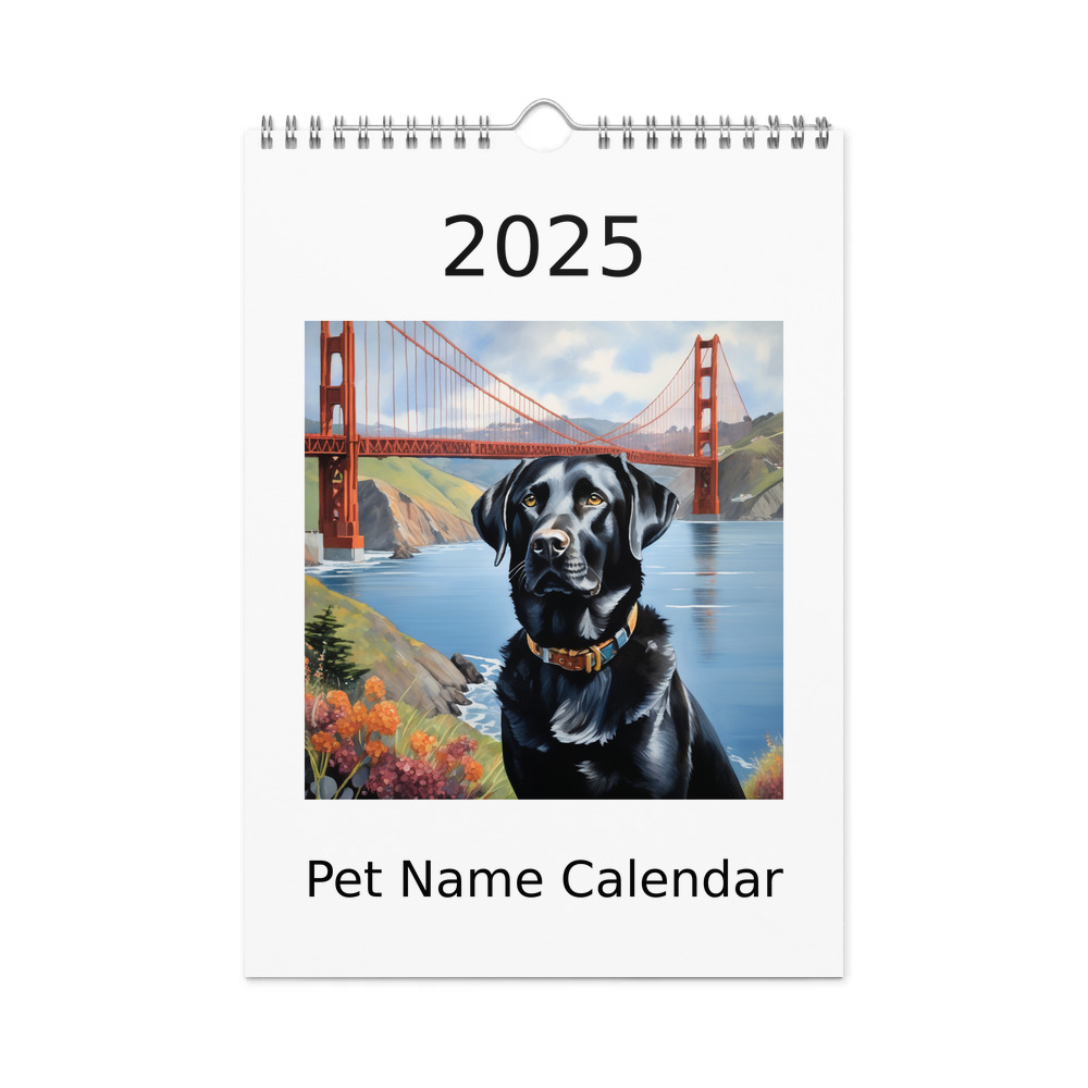 PugMug Custom Black Labrador Retriever Wall Calendar (2026)