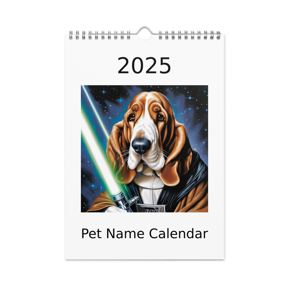 PugMug Custom Basset Hound Wall Calendar (2026)