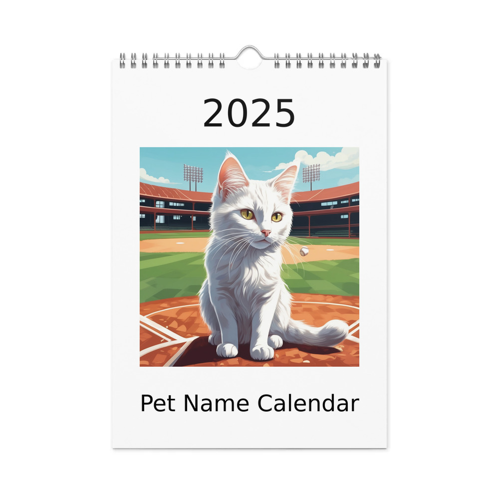 PugMug Custom White Companion Cat Wall Calendar (2026)