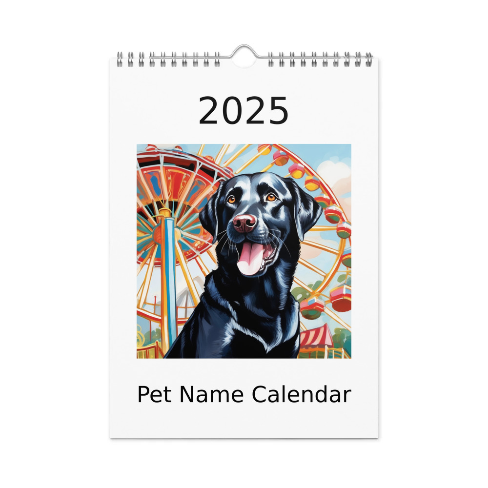 PugMug Custom Black Labrador Retriever Wall Calendar (2026)