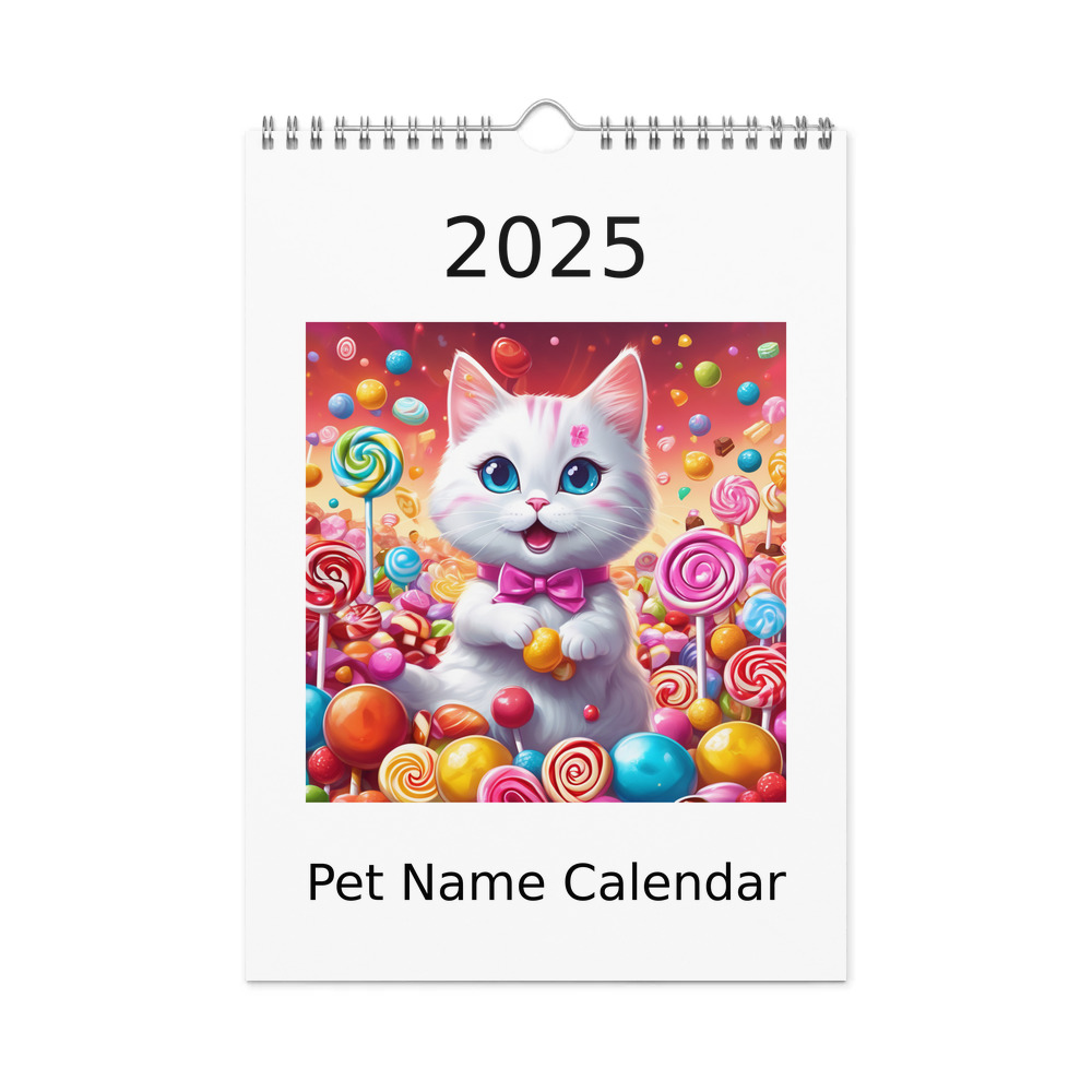 PugMug Custom White Companion Cat Wall Calendar (2026)