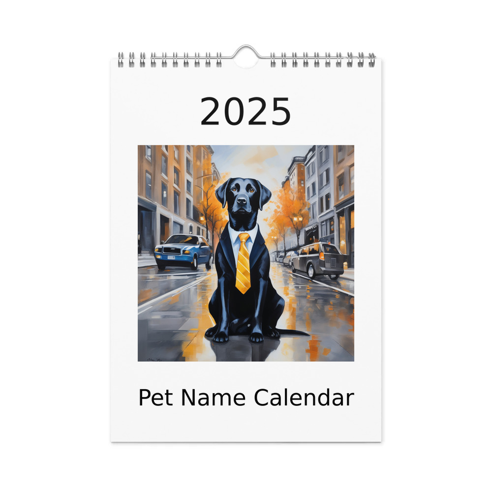 PugMug Custom Black Labrador Retriever Wall Calendar (2026)