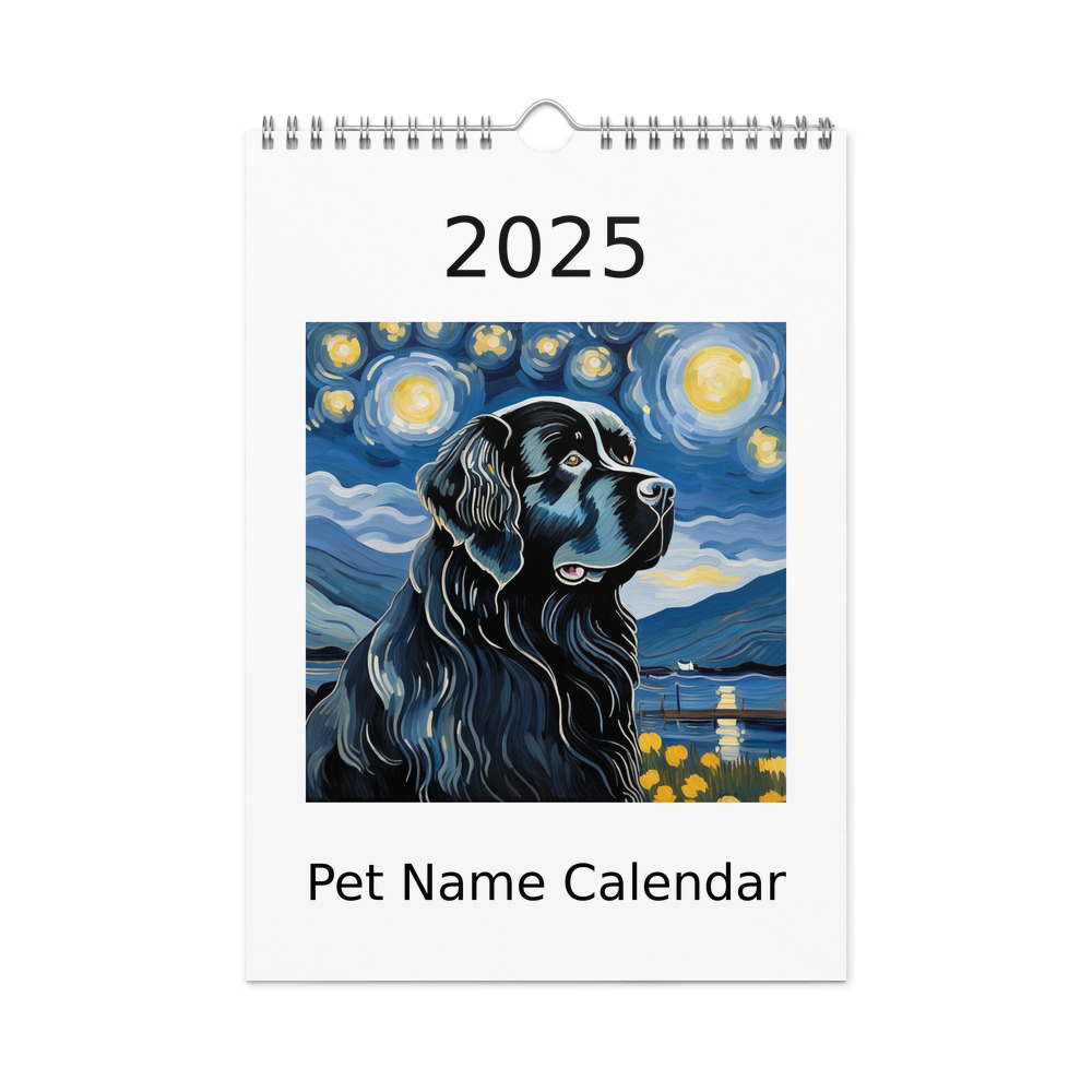 PugMug Custom Newfoundland Wall Calendar (2025)