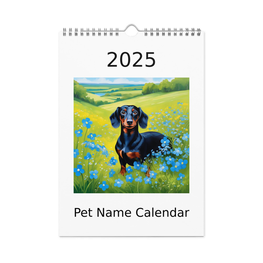 PugMug Custom Black Dachshund Wall Calendar (2026)