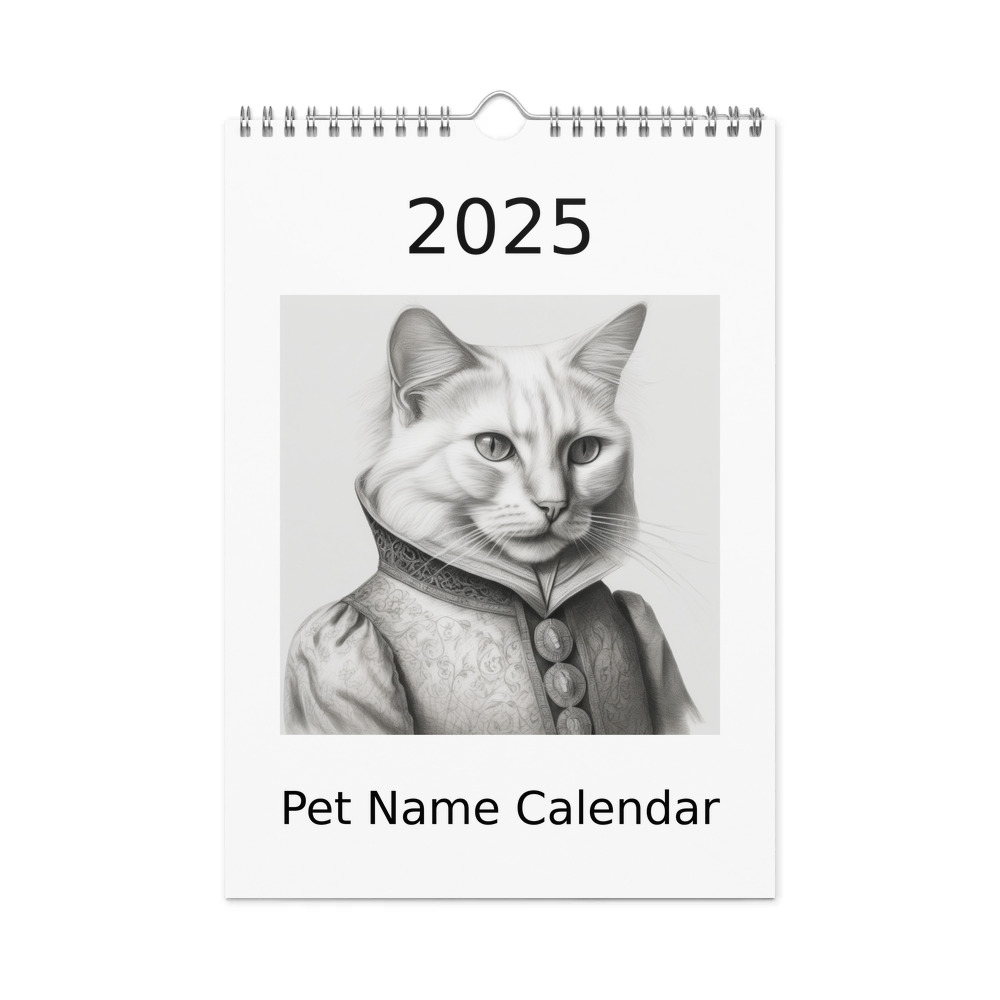 PugMug Custom White Companion Cat Wall Calendar (2026)