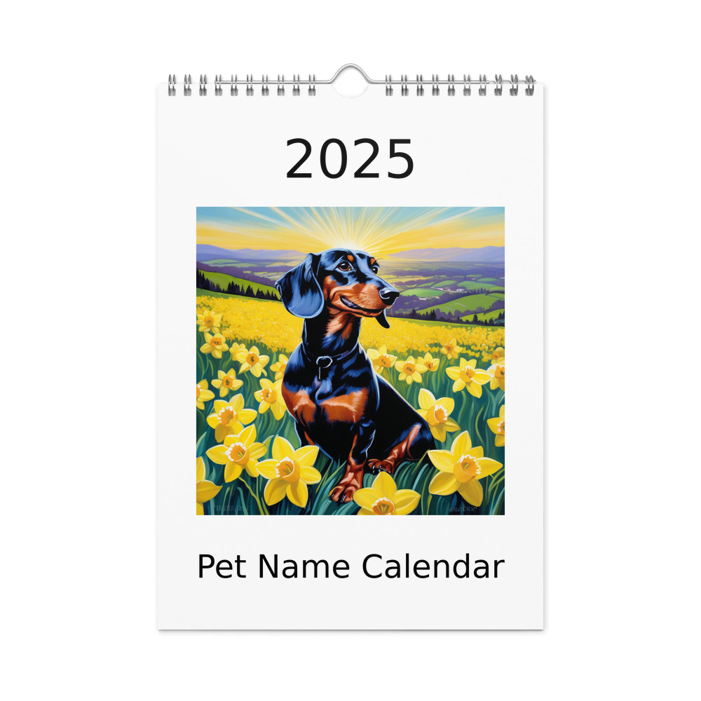 PugMug Custom Black Dachshund Wall Calendar (2026)