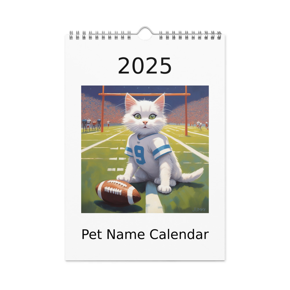 PugMug Custom White Companion Cat Wall Calendar (2026)