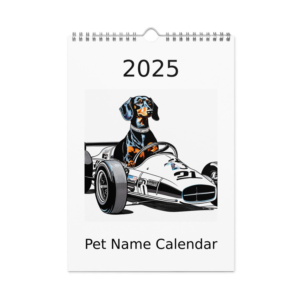 PugMug Custom Black Dachshund Wall Calendar (2026)
