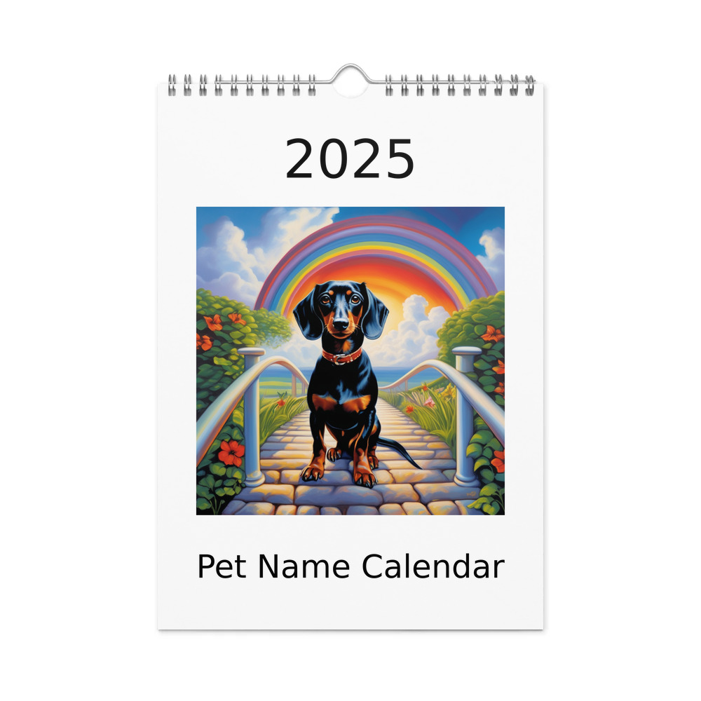 PugMug Custom Black Dachshund Wall Calendar (2026)