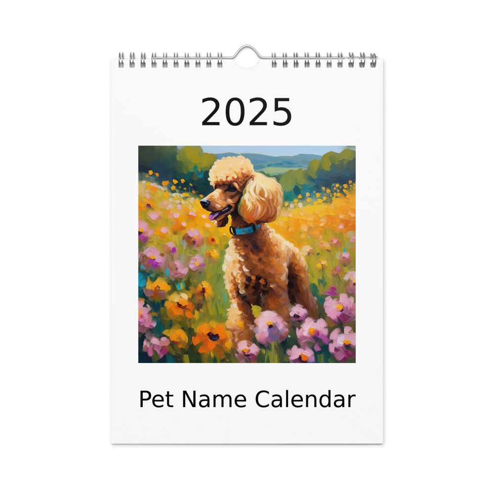 PugMug Custom Tan Poodle Wall Calendar (2026)