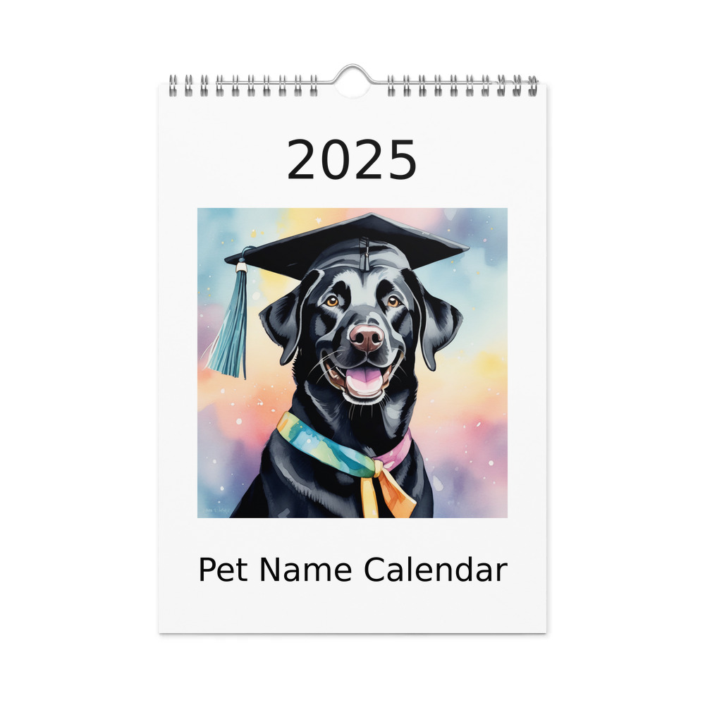PugMug Custom Black Labrador Retriever Wall Calendar (2026)
