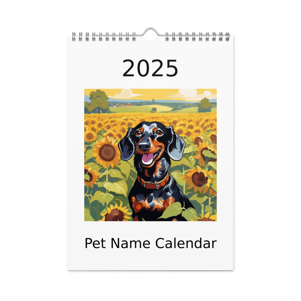 PugMug Custom Black Dachshund Wall Calendar (2026)