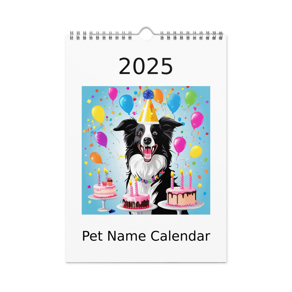 PugMug Custom Border Collie Wall Calendar (2026)