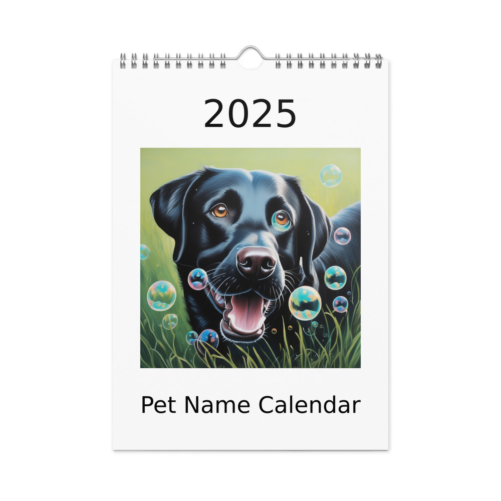 PugMug Custom Black Labrador Retriever Wall Calendar (2026)