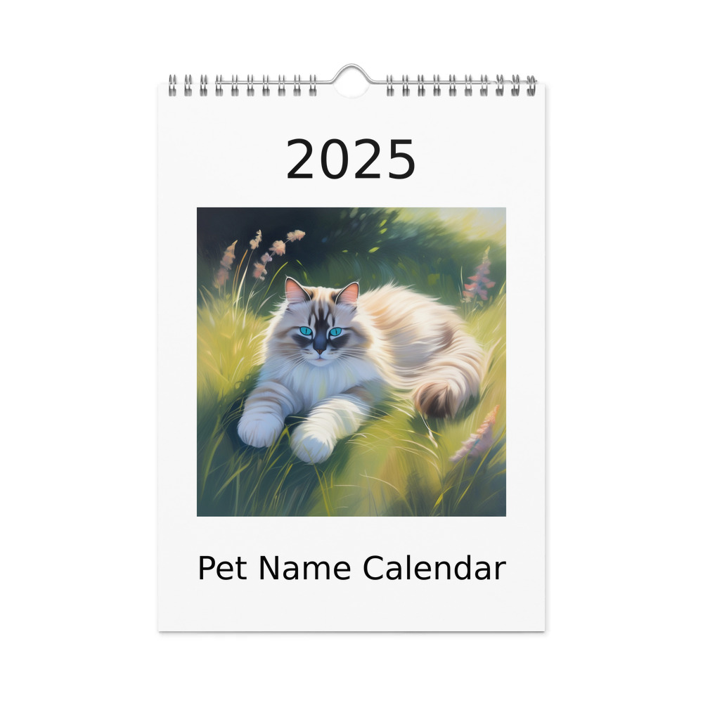 PugMug Custom Tabby Ragdoll Cat Wall Calendar (2026)