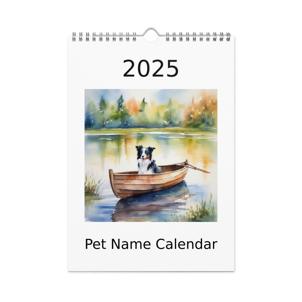 PugMug Custom Border Collie Wall Calendar (2026)
