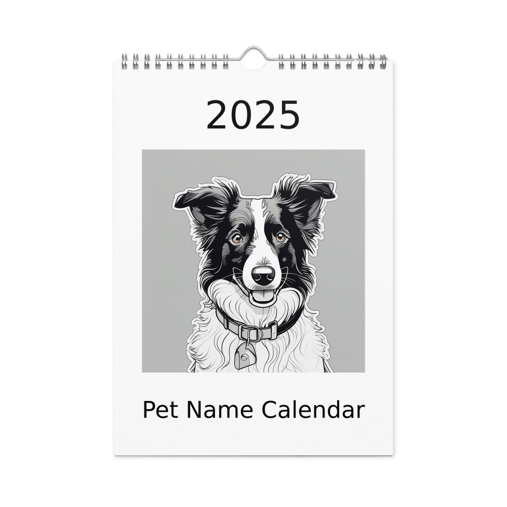 PugMug Custom Border Collie Wall Calendar (2026)
