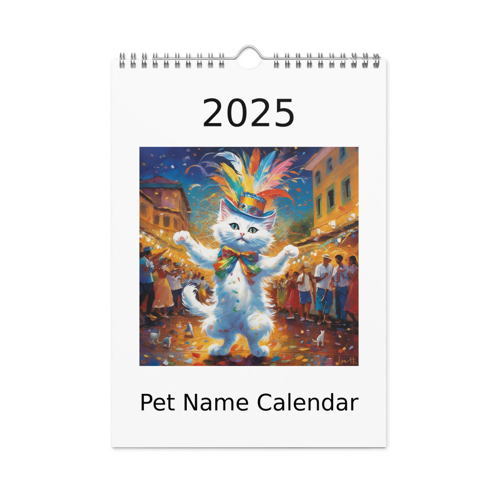 PugMug Custom White Companion Cat Wall Calendar (2026)
