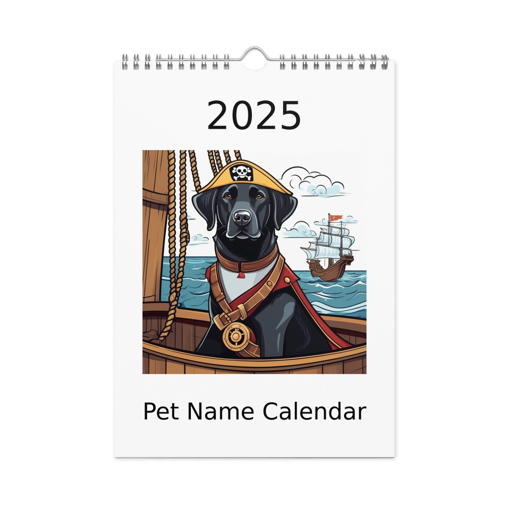 PugMug Custom Black Labrador Retriever Wall Calendar (2026)
