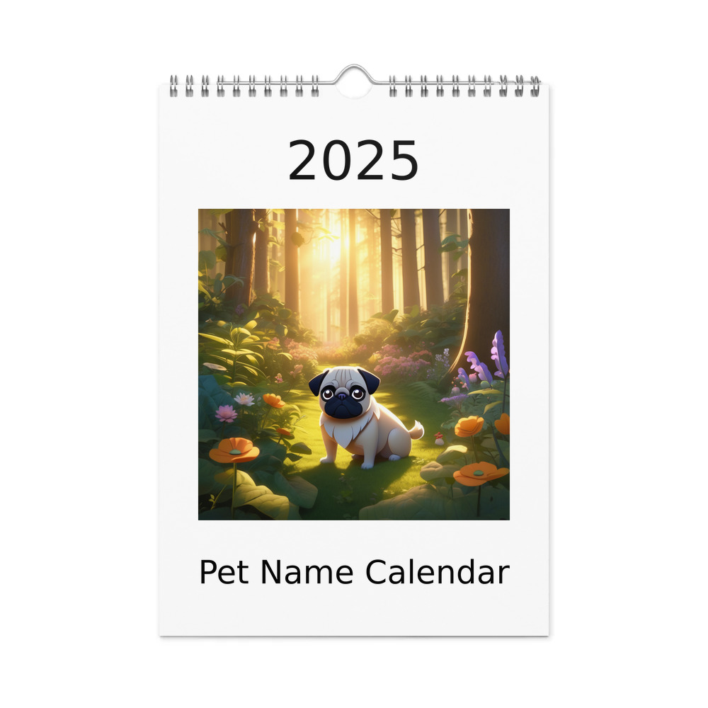 PugMug Custom Pug Wall Calendar (2026)