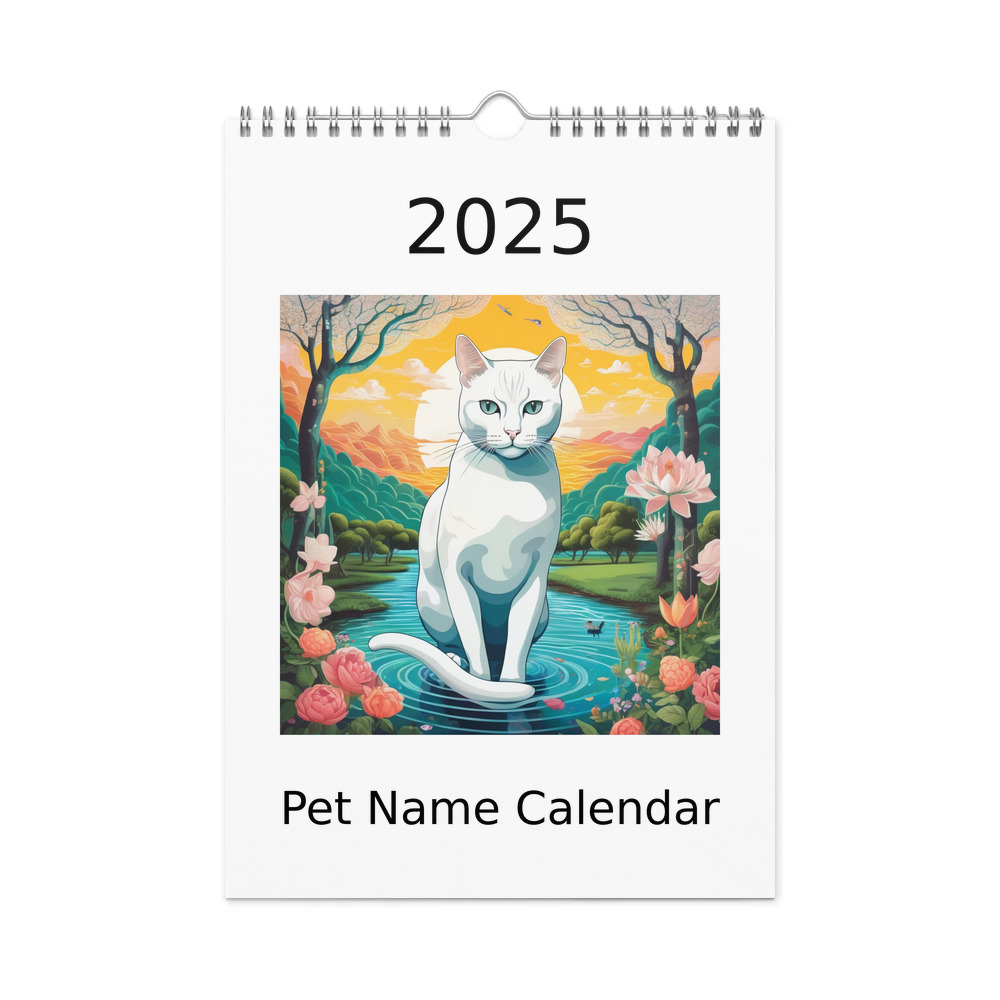 PugMug Custom White Companion Cat Wall Calendar (2026)