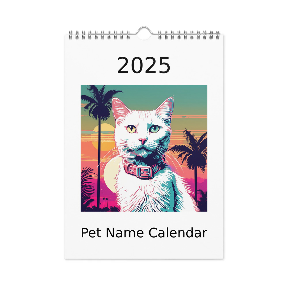 PugMug Custom White Companion Cat Wall Calendar (2026)