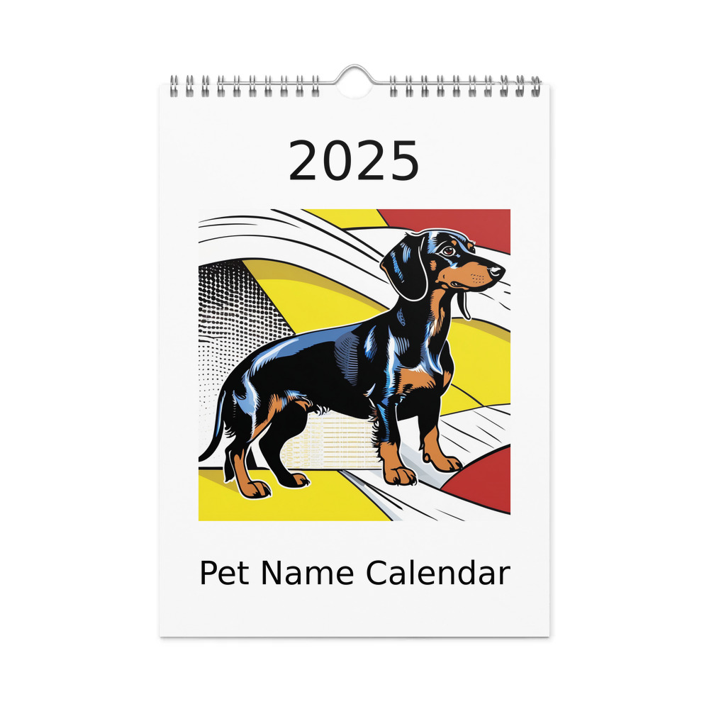 PugMug Custom Black Dachshund Wall Calendar (2026)