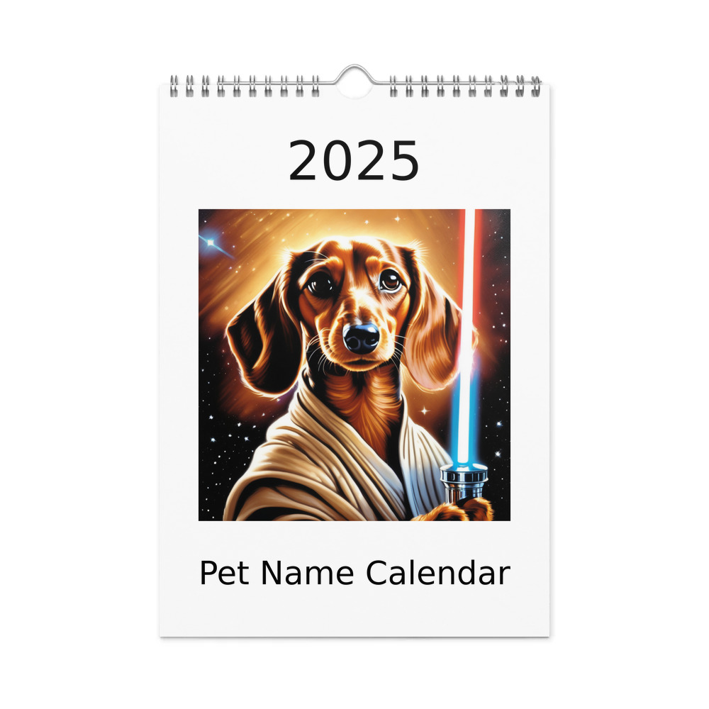 PugMug Custom Tan Dachshund Wall Calendar (2026)